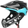 Baoblaze Casco da Bicicletta Integrale, alla Moda, per Adulti, Versatile, Regolabile, Staccabile, per Skateboard, Ciclismo, Nero Blu
