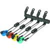 Hirisi Tackle Scambisti per pesca alla carpa, 4 pezzi, copertura protettiva, luci a LED, in acciaio inox, indicatore di morso per scambisti, accessorio per la pesca, elasticità regolabile, 3 livelli