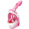 Torlaist Maschera da snorkeling integrale per bambini, visione a 180° ad alta definizione, anti-appannamento, anti-perdite e asciutta, design con squalo rosa, per immersioni con snorkeling per bambini