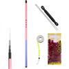 Generic Canna da pesca telescopica, ultra corta, portatile, antiscivolo, per kayak, lago, ghiaccio, pesca a mosca, riva, canottaggio, surf, zaino in spalla, campeggio, spiaggia, mare profondo