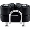 FJMQHU Strozzascotte per Barche a Alluminio Nero a 2 File con Guida per Cima da 3-12 Mm