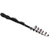 Smarbettiy Canna da pesca corta in fibra di carbonio, con guide in ceramica e impugnatura in EVA, portatile, da viaggio, per stagno, fiume, lago, ghiaccio, pesca leggera (1,5 m)