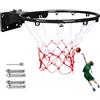 Pineeseatile Canestro da basket da 14 pollici montato a parete per bambini per interni ed esterni, cerchio da basket in altezza regolabile antiurto con molla