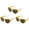 Vjsujehgy 3X Moda Divertente Summer Love di Cuore, Occhiali da Sole Giallo