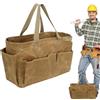 Generic Borsa per attrezzi da campeggio - Borsa in tela cerata da 40 cm, portatore di attrezzi impermeabile per uso esterno, supporto robusto | Soluzione portatile per il trasporto di legna da ardere sotto