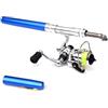 Hapihom Set di mini canne da pesca per acqua salata e acqua dolce, rapporto di trasmissione 4,3:1, 2+1BB con asse in rame, canna da pesca telescopica pieghevole