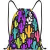HLBSDM Borsa sportiva con coulisse a forma di cactus, ideale per palestra, yoga e adulti, taglia media (35,5 x 43 cm).