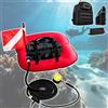 Troqullium Scuba Tank Tankless Scuba Diving System, con Tubo da 10m e regolatore, for la Pesca in Acqua salata, Immersioni in Acqua salata e Fotografia Subacquea(Red)
