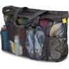 Vjsujehgy Borsa da Spiaggia Pieghevole di Grande capacità con Tasche con Cerniera e Spallacci in Rete, Ideale per Piscina, Viaggi e Palestra.