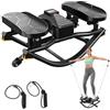 HXD-ERGO Rock Stepper per casa, mini stepper aerobica con 2 fasce di resistenza e tappetino antiscivolo, silenzioso per allenamento completo del corpo