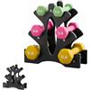 WZHHDM Supporto triangolare per manubri a 3 livelli, piccolo rack per attrezzature da palestra domestica, portatile, per casa e palestra
