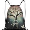 HLBSDM Borsa sportiva con coulisse a motivo valle, sacca da palestra, zaino da yoga per adulti, 14x16,9 pollici, piccola