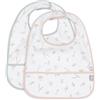 Jollein Bavaglino Baby - Lovey Birds - Confezione da 2 bavaglini impermeabili - con chiusura in velcro - bavaglini - bavaglino per bambini