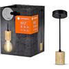 LEDVANCE Vintage 1906 a sospensione cilindro in legno E27, legno, LED MAX. 15W, base E27, lampada a sospensione interna, baldacchino rotondo, combinazione lampade intelligenti