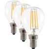 Velamp lampadina LED a filamento - Forma a sfera (P45) - Attacco a vite piccolo (E14) - Potenza 4W Equivalenti 40W - Luminosità 470ln - Temperatura colore 2700K (luce calda) (Confezione da 3)