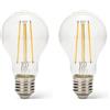 Velamp lampadina LED a filamento forma a goccia (A60) - Attacco a vite Grande (E27) - Potenza 8W Equivalenti 75W - Luminosità 1055lm - Temperatura colore 4000K (luce naturale) (Confezione da 2)