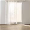 Douceur d'Intérieur, Tenda con Anelli (140 x 240 cm) Solis Bianco, Velo sabbiato con fili metallizzati