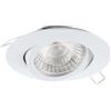 Eglo faretto da incasso Tedo 1, spot in pressofusione di alluminio | bianco, lampada da incasso con attacco GU10, lampadina LED inclusa, faretto piatto orientabile, Ø 8 cm