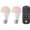 Eglo connect.z Set di 2 lampadine a LED Smart Home A60, E27, ZigBee, controllo via app e vocale con Alexa, con telecomando, dimmerabile, luce bianca calda-fredda, RGB, 9 Watt, lampadina bianca opale