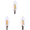 Velamp lampadina LED a filamento forma Oliva (C35) - Attacco a vite piccolo E14 - Potenza 6 Equivalenti 60 - Luminosità 806lm - Temperatura colore 4000K (luce naturale) (Confezione da 3)