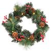 Idena 31903 - Ghirlanda Natalizia a LED con 15 LED Bianco Caldo, ca. 50 cm, Ghirlanda dell'Avvento con Decorazioni in Rosso, Decorazione Natalizia per Interni, alimentata a Batteria con Timer