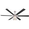 Westinghouse Ventilatore da soffitto in nichel spazzolato da 153 cm Westinghouse Lighting Willa con luce e telecomando, luce LED dimmerabile, vetro smerigliato, paralume a gabbia