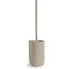 Gedy Baku Scopino Bagno WC Colore Tortora Chiaro Finitura Opaca, Tazza in Resina, Manico in Metallo, Scopino WC con Ciuffo in Setole Nere di Nylon, Scopino Bagno L9,5 x P9,5 x H41,6 cm Portascopino