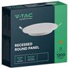 V-TAC VT-61012 Minipannello led 12W pannello montaggio ad incasso rotondo 110lm/w luce bianco freddo 6500K - 7863