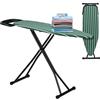 Relaxdays ASSE da Stiro Pieghevole, Tavolo Ferro a Vapore, Piano Stirare Salvaspazio 121x39 cm, Copriasse, Verde Bianco