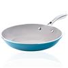 Gotham Steel Nonstick Fry Pan 8" Nonstick Healthy Ceramic Fry Pan Nonstick Cooking Pan Skillet 100% PFOA Free, Even Heat Distribution, Stay Cool Handle, Oven & Dishwasher Safe - Turquoise Blue