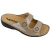 Hergos H1523 - Ciabatte donna in pelle con doppia fascia e plantare estraibile - Sirio Beige