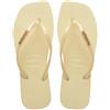 Havaianas Pantofola quadrata sottile con logo metallico da donna - colore crema, Crema di burro, 4.5 UK