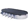 Gre CIPROV501P - Copertura Invernale Premium per Piscine Esterne Ovali 500x300 cm. Copertura Resistente e Duratura per Piscina. Colore Nero