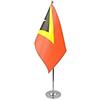AZ FLAG Bandiera Da Tavolo Di Prestigio Timor Est 22X15Cm In Raso - Piccola Bandierina Est-Timorese 15 X 22 Cm