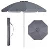 FANTASK Ombrellone da spiaggia, 178 cm, con picchetto e borsa per il trasporto, UPF 50+, protezione solare antivento stabile, ombrellone da giardino per balcone, giardino e terrazza (grigio)
