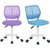 MEUBLE COSY Sedia da Ufficio Set di 2, Sedia Scrivania Girevole Regolabile in Altezza, Senza Braccioli, con Ruote per Computer, Studio e Cameretta, Blu + Viola