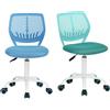 MEUBLE COSY Sedia da Ufficio Set di 2, Sedia Scrivania Girevole Regolabile in Altezza, Senza Braccioli, con Ruote per Computer, Studio e Cameretta, Blu + Turchese
