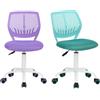 MEUBLE COSY Sedia da Ufficio Set di 2, Sedia Scrivania Girevole Regolabile in Altezza, Senza Braccioli, con Ruote per Computer, Studio e Cameretta, Viola + Turchese