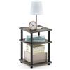 Furinno Turn-N-Tube Easy Assembly Scaffale Multifunzione con Ripiani, Legno, Grigio/Nero (French Oak Grey/Black), 37.08 x 37.08 x 52.58 cm