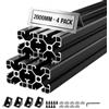 VEVOR Profili in Alluminio 4040, Guide Lineari in Alluminio 4 pezzi con Scanalatura a T Normativa Europea, Profilo Estruso Anodizzato per Stampante 3D Incisione Macchina CNC Fai da te Assemblaggio