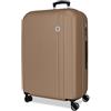 Roll Road Menorca Medium Champagne Valigia 46x65x24 cm Rigido ABS Lucchetto a Combinazione Integrato 56L 3.45kg 4 Doppie Ruote Estensibile