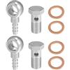 A ABSOPRO Raccordo Adattatore M14x1.5 Argento 8Pz 14mm ID 8mm OD | Metallo, 14mm ID, 8mm OD, M14x1.5, 2 Adattatori, 2 Viti, 4 Rondelle, Precisione, Lunga Durata, Facile Installazione