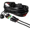 RIGIDON Impermeabile Cablaggio barra led, Cablaggio Fendinebbia 12V 40A 18AWG Kit Cavi Fendinebbia Cablaggio Auto On-Off Interruttore per Barra LED Fuoristrada ATV Camion SUV e Moto (Model E - 2 cavi)