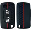 Berfea Cover per chiave auto Peugeot 107 207 307 308 407 607 3008 5008, custodia protettiva in silicone per Citroen C2 C3 C4 C5 C6 C8 Xsara Berlingo Jumpy Plip, 2 pulsanti