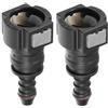 A ABSOPRO Connettore rapido per tubo del carburante per auto diritto da 3/8 9,49mm SAE a tubo da 1/4 6mm Scollega il tubo in plastica grigia (Set di 2).