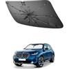 SHAOHAO Compatibile con BMW X3 G45 2025 2026 2027 Parasole per auto Parasole per parabrezza Facile da riporre Maniglia con cordino Protezione UV Accessori parasole