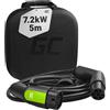 Green Cell Tipo 2 Cavo di Ricarica EV Auto Elettrica PHEV 7.2kW 32A 5 Metri Monofase Compatible con 500e, e-208, e-2008, Leaf, Ariya, E-Tron, i3, ID.3, IONIQ 5, Mach-E