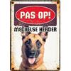 Plenty Gifts cartello attenti al cane - Mechelse Herder - targa decorativa in metallo - versione olandese - 14,8x21cm