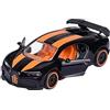 Majorette - Racing Cars - Bugatti Chiron Pur Sport giocattolo auto altamente dettagliata, scala 1:64 (7,5 cm), con carta collezionabile, modello auto per bambini dai 3 anni in su