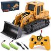 Jiakora Bulldozer telecomandato, trattore-camion telecomandato a 2,4 GHz, escavatore telecomandato con luci e suoni, 2 batterie incluse, giocattolo bambini dai 3 anni in su